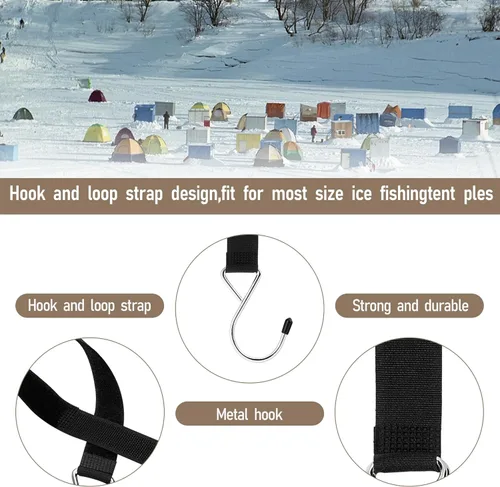 Vista 3 de RunNico 14 ganchos de refugio de pesca en hielo, accesorios de refugios de pesca en hielo para tienda de campaña al aire libre camping caza