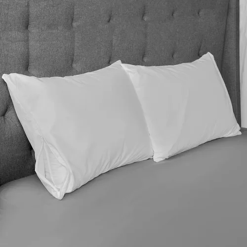 Vista 2 de AllerEase - Protector de almohada lavable con agua caliente, tamaño King, color blanco, 2