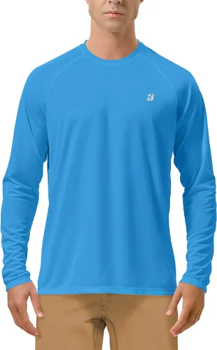 Vista 9 de Roadbox Camisas de Protección Solar UV UPF 50+ para Hombres Manga Larga SPF Rash Guard para Pesca Senderismo Natación Correr