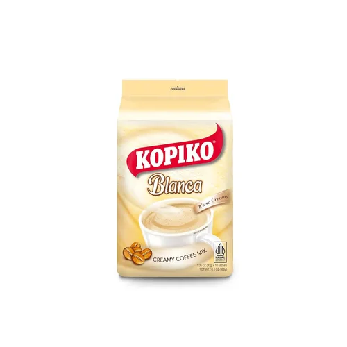 Vista 6 de Kopiko Kopiccino con gránulos de chocolate - Café instantáneo sabor capuchino (10 sobres)