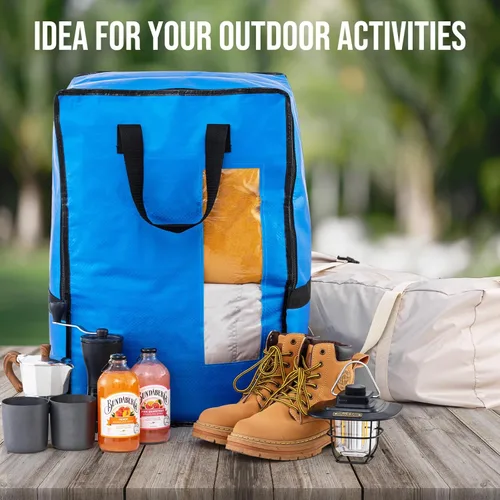 Vista 8 de TAILI Paquete de 2 Bolsas de Mudanza Azules con Correas de Mochila Ajustables, Suministros para Mudanzas, Alternativa a Cajas de Mudanza, Bolsas