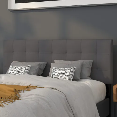 Vista 32 de Flash Furniture Bedford - Cabecero tapizado con capitoné de puntada de caja para cama individual en tela beige