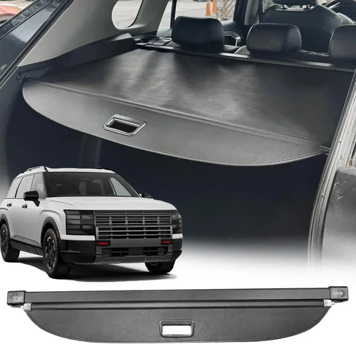 Vista 7 de Cubierta de carga Volcaner para Hyundai Palisade 2025 2024 2023 2022 2021 2020 Accesorios, cubierta de baúl retráctil de cuero, cubierta de sombra