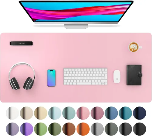 Vista 101 de Aothia - Protector de escritorio de cuero sintético, base para mouse y cubierta antideslizante, superficie impermeable para laptop y escritura