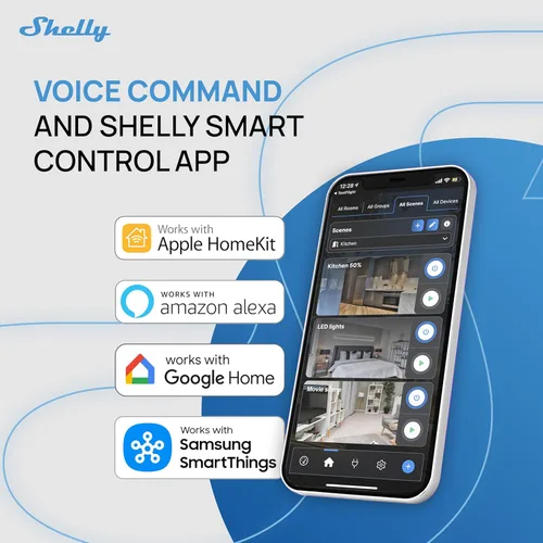 Vista 6 de Shelly 1PM Gen4 Interruptor de relé inteligente Wi-Fi, Zigbee, Matter con medición de potencia, 1 canal 16A Automatización del hogar