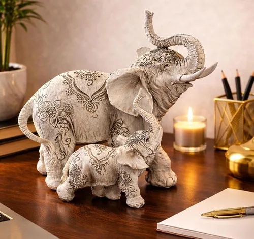 Vista 6 de George S. Chen Imports Figura decorativa de estatua coleccionable tailandesa (tronco arriba-elefante tailandés, 88272blanco)
