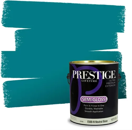 Vista 17 de Prestige Paints. - Base y pintura para exteriores en un solo galón, 1 galón. plano, comparable con Sherwin Williams Topsail.