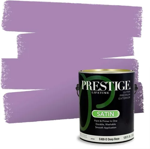 Vista 112 de PRESTIGE Pinturas de pintura interior e imprimación en uno, 1 galón, plano, combinación comparable de Sherwin Williams* Kimono Violet*