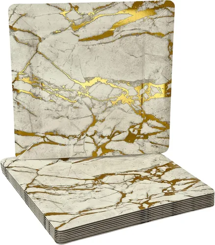 Vista 4 de SILVER SPOONS Platos de carga desechables con diseño de mármol para fiesta, (10 unidades) Juego de vajilla desechable resistente de 13 pulgadas