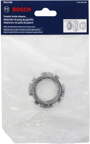 Vista 4 de BOSCH Adaptador de guía de plantilla de enrutador roscado RA1100, plata