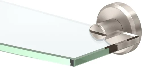 Vista 19 de Gatco 5057 Designer II - Estante de vidrio templado rectangular flotante, latón cepillado, estante de almacenamiento de ducha montado en la pared