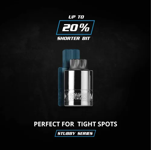 Vista 2 de Capri Tools Zócalo de punta cuadrada triple M10 Stubby XZN de 0.394 in, unidad de 38 pulgadas, 0.394 in (M10) rechoncho (CP30356)