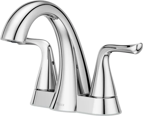 Vista 25 de Pfister Willa LF048MALBG - Grifo de lavabo de baño de 4 pulgadas, 2 manijas y 3 agujeros, certificado NSF, acabado dorado cepillado con drenaje