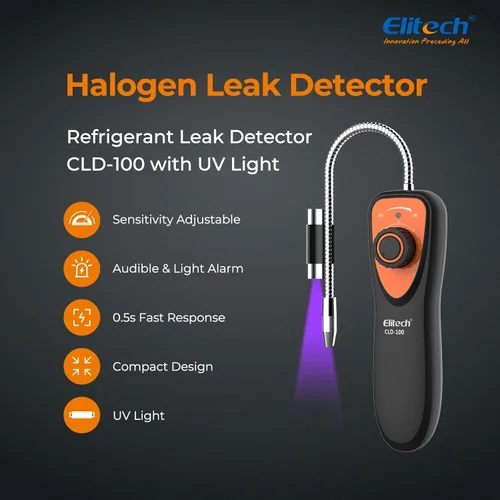 Vista 2 de Elitech Detector de fugas de refrigerante, CLD-100 Detector de fugas de freón Detector de fugas de refrigerante HVAC para automóvil Detector