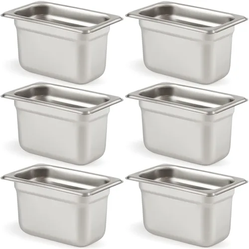Vista 29 de CURTA Paquete de 6 Tapas para Bandejas de Baño María de Tamaño Completo con Asa, Tapas para Bandejas de Hotel de Acero Inoxidable 18/8 Certificadas