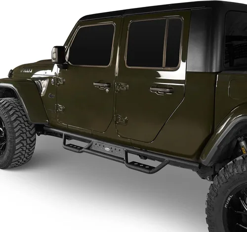 Vista 3 de u-Box Gladiator JT - Estribos laterales Rocker Guard Wide Drop Nerf Bar compatible con Jeep Gladiator JT Pickup Trucks 2020-2025 Sport Willys