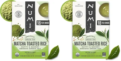 Vista 18 de Numi Té Orgánico de Arroz Tostado Matcha, 100 Bolsas de Té Matcha, Sabroso Té Verde
