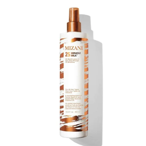 Vista 8 de Mizani 25 Benefit Miracle Milk - Acondicionador sin enjuague para cabello rizado, con aceite de coco, spray desenredante de rizos, protector térmico