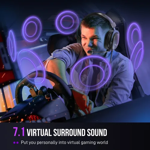 Vista 2 de FIFINE Gaming Headset & Mic Kit,USB Condenser Microphone with Quick Mute, RGB Control,3.5mm Monitor Headphone Jack, PC 3.5mm Headset with 7.1