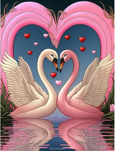 Kits de pintura de diamantes Love Swan – Pintura de diamantes de bricolaje con piedras preciosas de diamante redondo completo Kit de punto de cruz,
