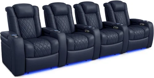 Vista 14 de Valencia Tuscany - Asiento de cine en casa, sillón reclinable eléctrico de piel de napa con espuma viscoelástica de gel frío, carga USB-C/USB-A