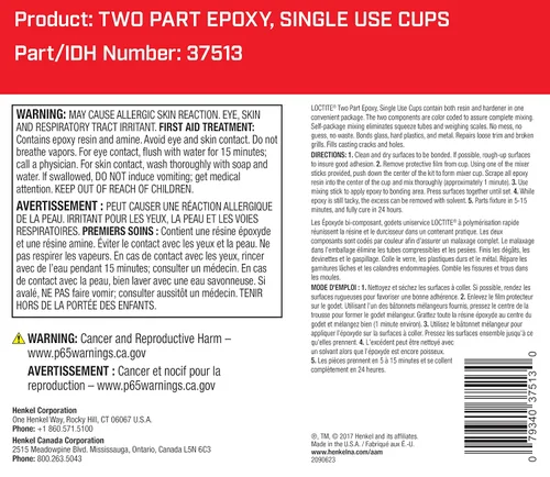 Vista 2 de Loctite 494151 Taza mezcladora epoxi de curado rápido, taza mezcladora de 0.14 oz