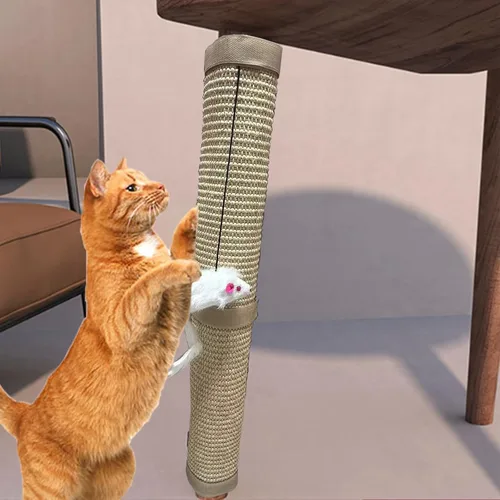 Vista 5 de Protector de patas de mesa para arañazos para gatos con sisal natural y una bola para proteger muebles, regalo para mascotas y gatos