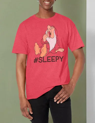 Vista 4 de Disney Camiseta con estampado de hashtag Sleepy White and Seven Dwarfs para hombre