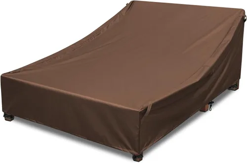 Vista 9 de Cubierta impermeable para silla de salón doble al aire libre, 100% tela Oxford 600D resistente a rasgaduras y al viento, protección contra todo