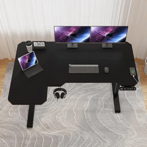 Vista 24 de Escritorio de pie de altura ajustable, 55 x 24 pulgadas, mesa de escritorio de pie para oficina en casa, escritorio de computadora de oficina