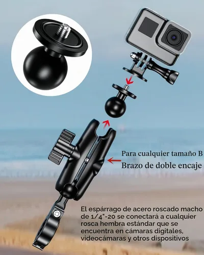 Vista 6 de BRCOVAN Adaptador de bola de aleación de aluminio de 1 '' con perno roscado