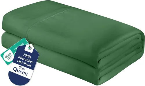 Vista 22 de Royale Linens Sábana Plana Individual – Sábanas Planas de Microfibra Cepillada Ultra Suave 1800 Solamente – Sin Arrugas y Resistentes a las Manchas