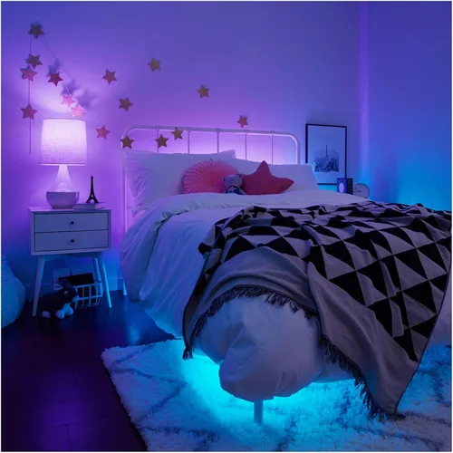 Vista 7 de GE CYNC - Bombilla inteligente LED de luz completa, color total, compatible con Bluetooth, Alexa y Google Home, blanca, (1 paquete), el embalaje