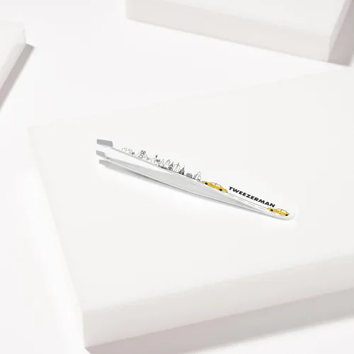 Vista 8 de Tweezerman Pinzas inclinadas exclusivas para cumpleaños número 40, pinzas para depilación, acero inoxidable