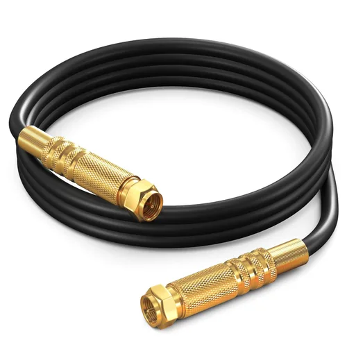 Vista 12 de Cable coaxial RG6, triple blindado, cable de cobre sin oxígeno para TV, Internet y más de 25 pies, color negro