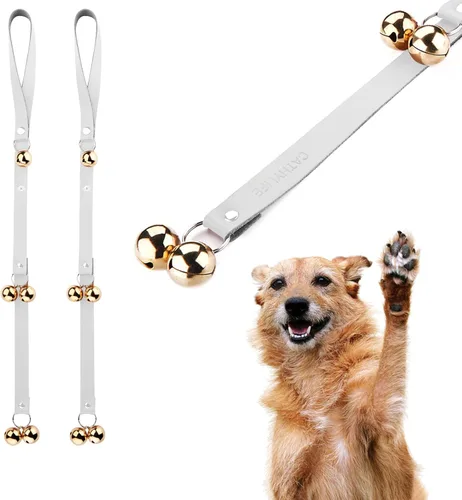 Vista 12 de Campanas de Cuero para Perros, para Pomo de Puerta/Entrenamiento de Orinal/Salir al Aire Libre, Campana de Cobre con Ajuste de Longitud, Campana