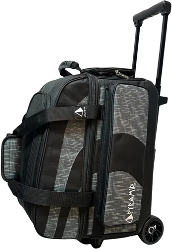 Vista 9 de Pyramid Bolsa de Bolos Deluxe de Doble Rodillo para 2 Bolas con Gran Compartimento Separado para Zapatos (Hasta 2 Pares de Zapatos) y Bolsillos