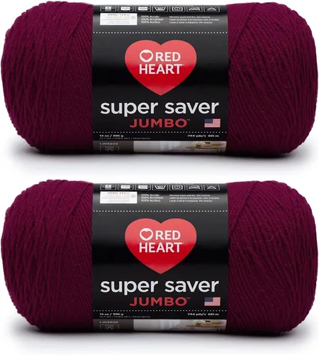 Vista 45 de Red Heart Super Saver - Ovillo de lana jumbo, color blanco suave, 2 unidades (paquete de 1)