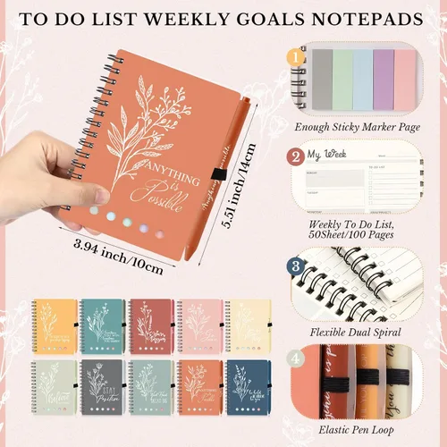 Vista 3 de Dispowreath 20 Sets/40 Pcs Employee Appreciation Gifts Bulk A6 Inspirational Journal with Ballpoint Pen Thank You Notebook Gifts for Employee