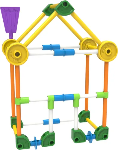 Vista 8 de Tinkertoy - Lata de construcción retro - 100 piezas - Juguete de construcción nostálgico y coleccionable, ideal para niños, niñas, niños pequeños