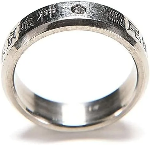 Vista 6 de Anillo de titanio de Ken kaneki y Oomori Yakumo para Cosplay del anime Tokyoanillos, 5.5cm, Ken