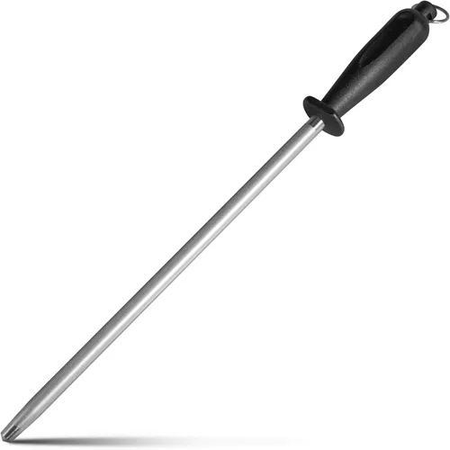 Vista 14 de Acero al carbono profesional para afilar cuchillos, negro, 12 pulgadas (paquete de 2)