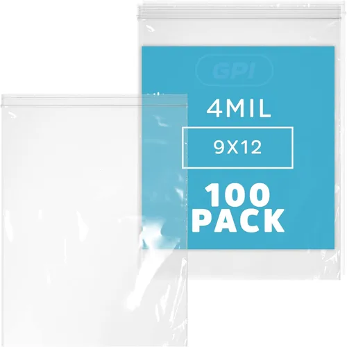 Vista 7 de Bolsas resistentes con cremallera de 5 x 8 pulgadas, 100 unidades, bolsas de plástico transparente con cierre de cremallera, bolsas de polietileno