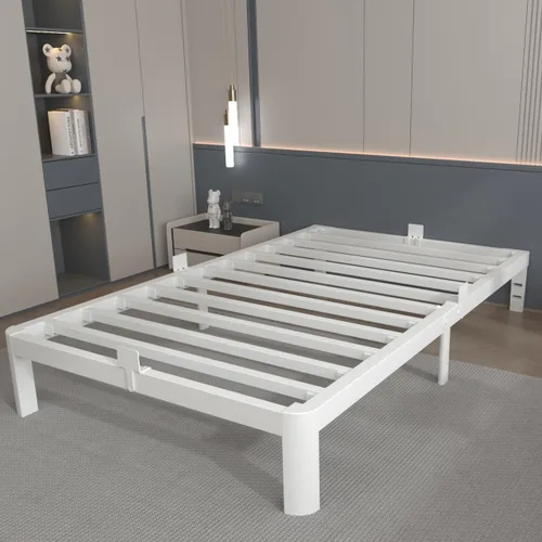 Vista 14 de Marco de Cama Tamaño Full de 16 Pulgadas, Marco de Cama Full Blanco con Deflectores Antideslizantes, No Necesita Somier, Soporte de Plataforma