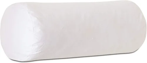 Almohada redonda de 100 % plumas pequeñas, hipoalergénica, de lujo, 100 % algodón, nunca envasada al vacío, sin olor, fabricada en Estados Unidos