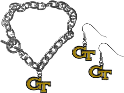 Vista 39 de Siskiyou Sports NCAA unisex-adult Chain Bracelet and Dangle Earring Set