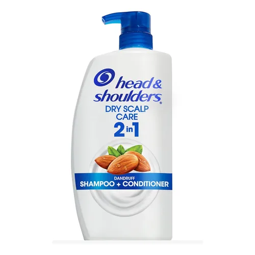 Vista 12 de Head and Shoulders Cuidado del cuero cabelludo seco con aceite de almendras Champú y acondicionador 2 en 1 anticaspa sin parabenos 13.5 onzas