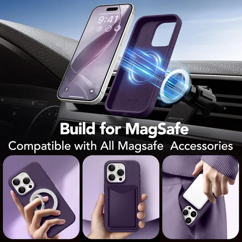 Vista 113 de GONEZ Funda magnética para iPhone 14, compatible con Magsafe, con protector de pantalla + protector de cámara, forro de microfibra antiarañazos