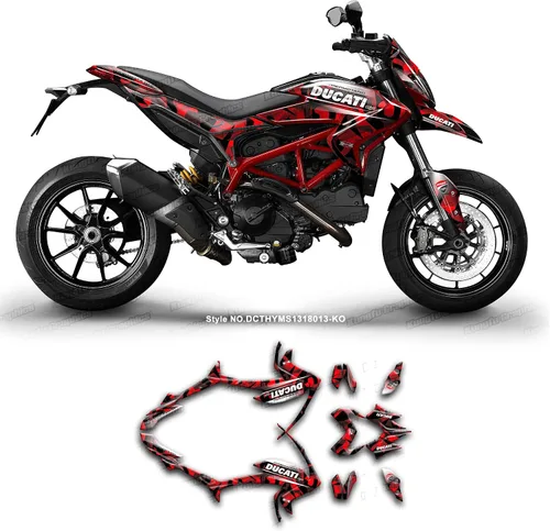 Vista 22 de Kit de adhesivos personalizados para Hypermotard Hyperstrada 821 2013 2014 2015 2016, DCTHYMS1318003-KO