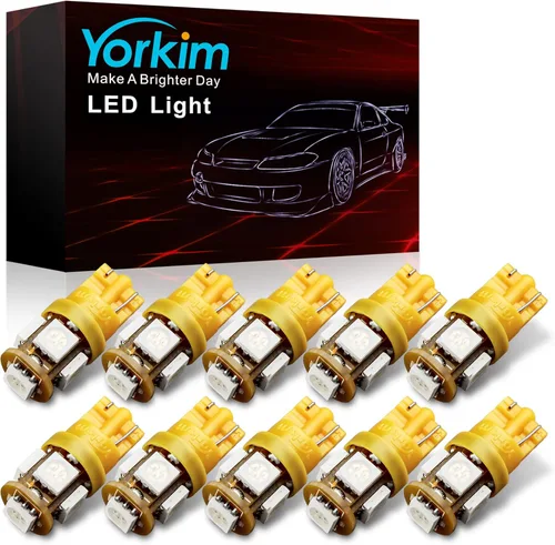 Vista 12 de Yorkim 194 bombillas LED blancas 6000 K súper brillantes de 5ª generación, T10 168 bombilla LED para interior de automóvil, cúpula mapa, puerta